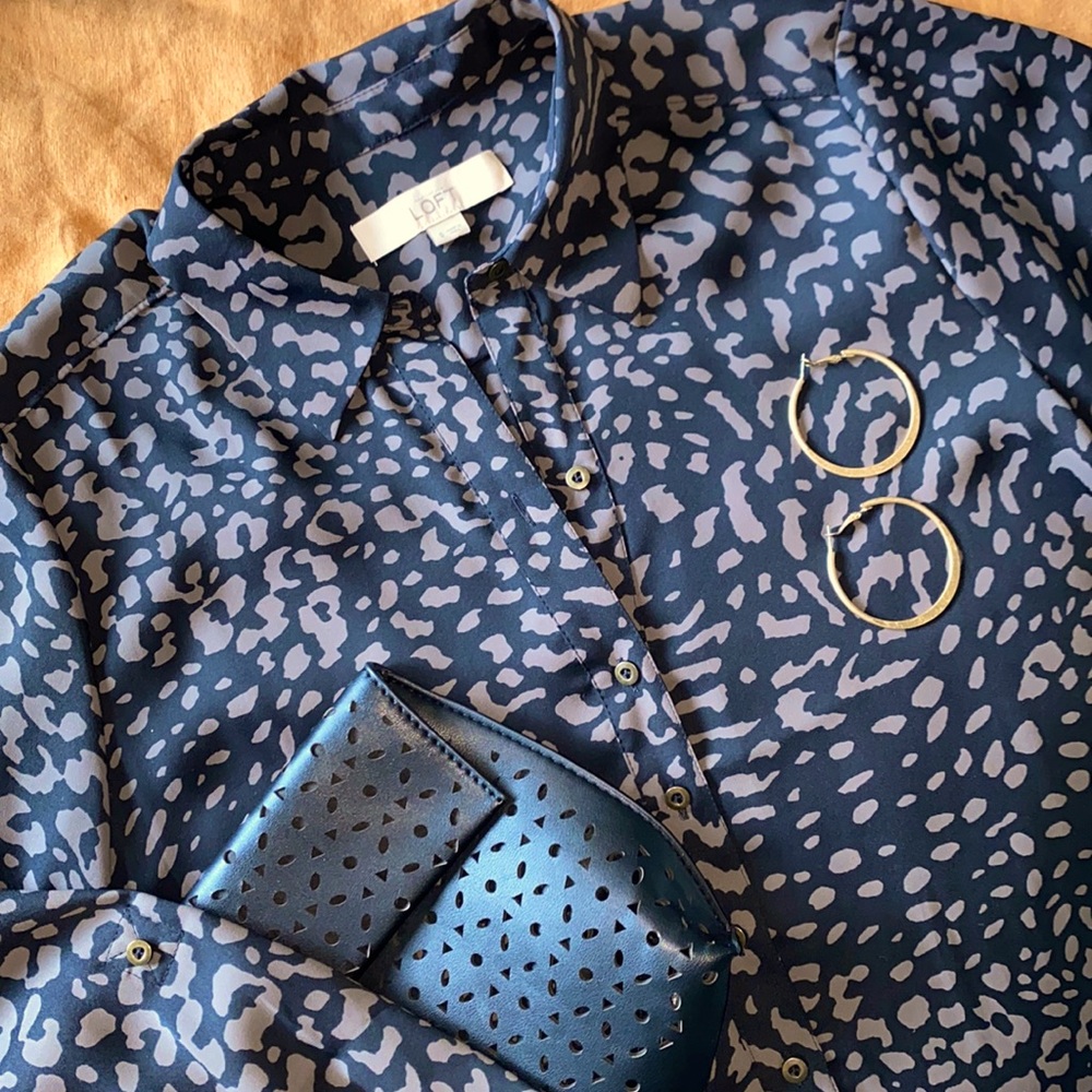 LOFT Leopard Print Shirt Dress